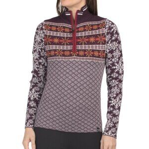 NEW NEVE DESIGNS Julia Quarter Zip Sweater merino wool blend Eggplant 563mn